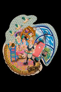 श्रीमती टी बी और बी 2, 2010 (बोर्ड पर एक्रिलिक) द्वारा टोनी टोड